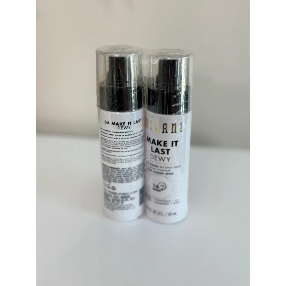 Milani Setting Spray Unisex 2.03oz White 04 Make It Last Dewy 2pk NWT